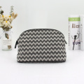 Custom Design Large Capacity Polyester Wave Makeup Pouch Bag White And Black Printed Cosmetic Bag
